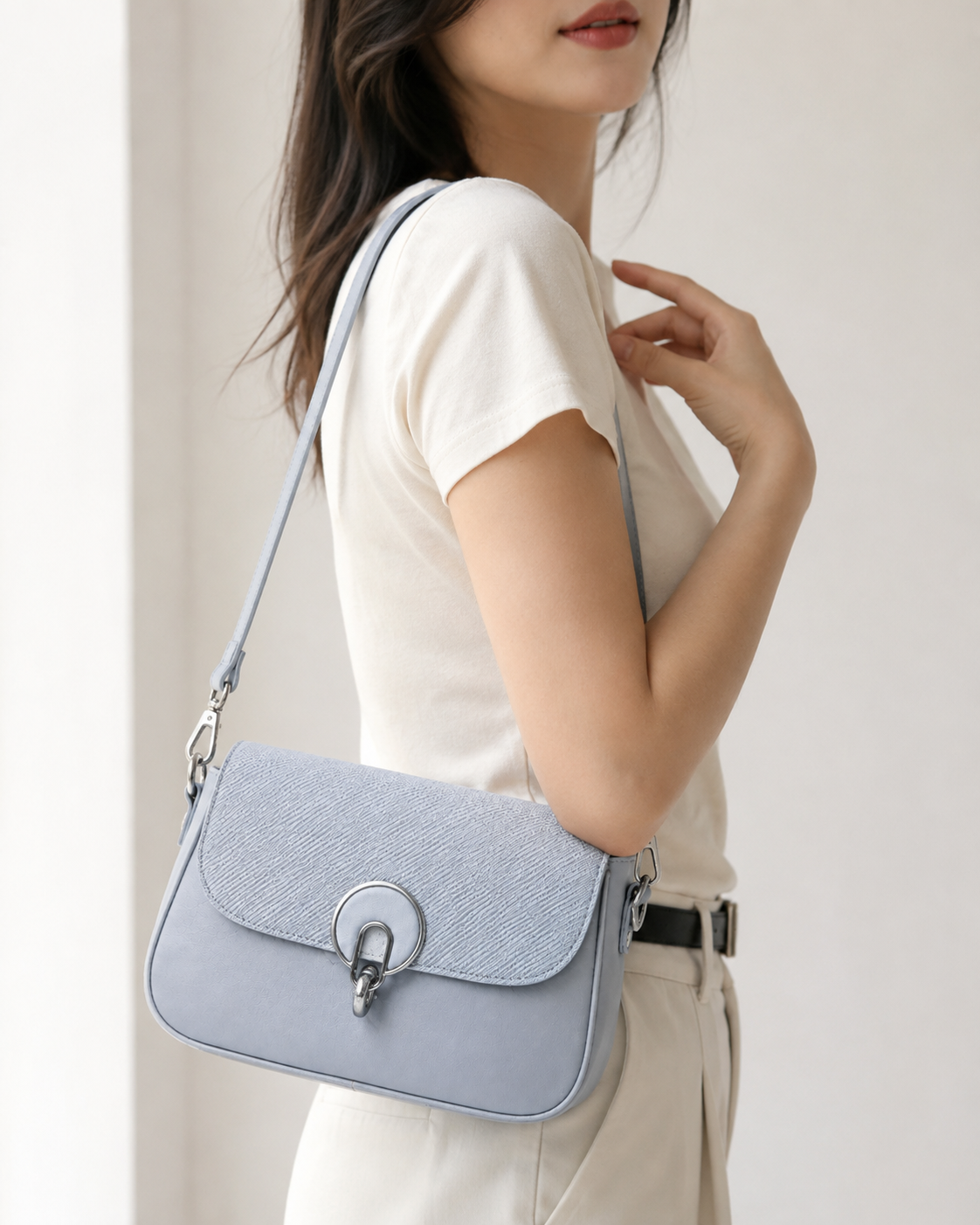 Luxen Best Quality Grey/ Light Blue Bag
